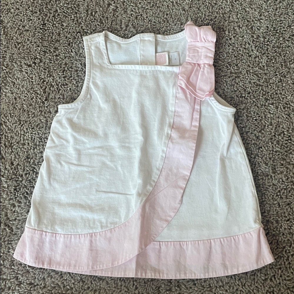 Janie and Jack White Top with Pink Trim